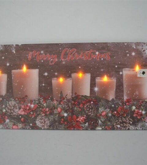 Luci Di Natale PERAGASHOP  | Quadro Natalizio Con Candele 60X30X1,8Cm Con Microled Bianco Caldo