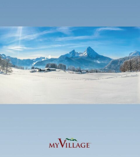 Mondo Presepistica MYVILLAGE  | Sfondo Poster Alpi 150X75Cm